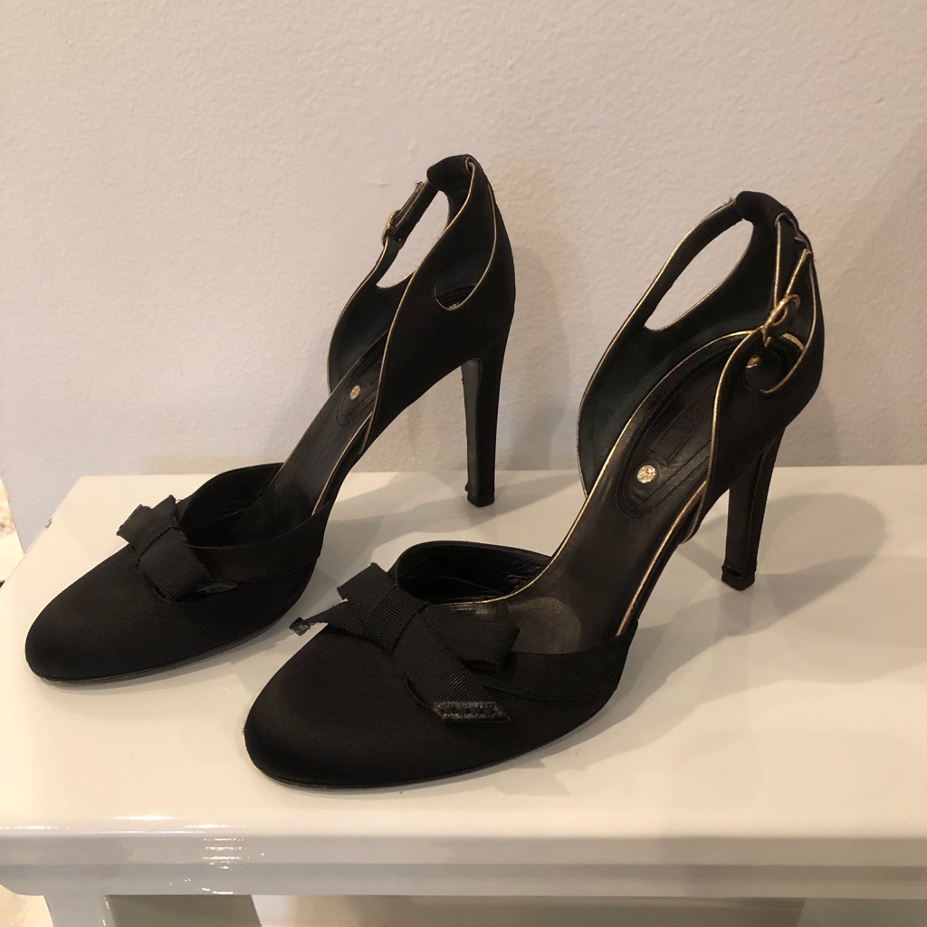 Celine Black D’orsey Heel With Bow 38.5